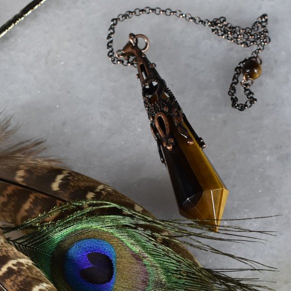 Natural Tigers Eye Pendulum - Picture 2 of 2